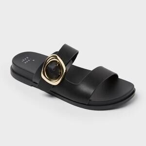 Womens Meg Sandals with Memory Foam Insole - A New Day - Black